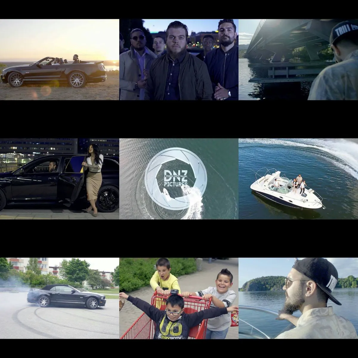 HÅRT JALLA image collage showing people, cars and boat scenes.