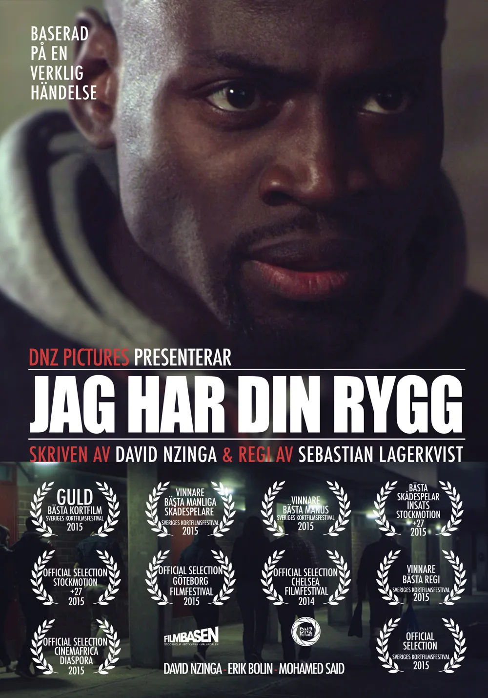 JAG HAR DIN RYGG poster with credits and festival laurels.